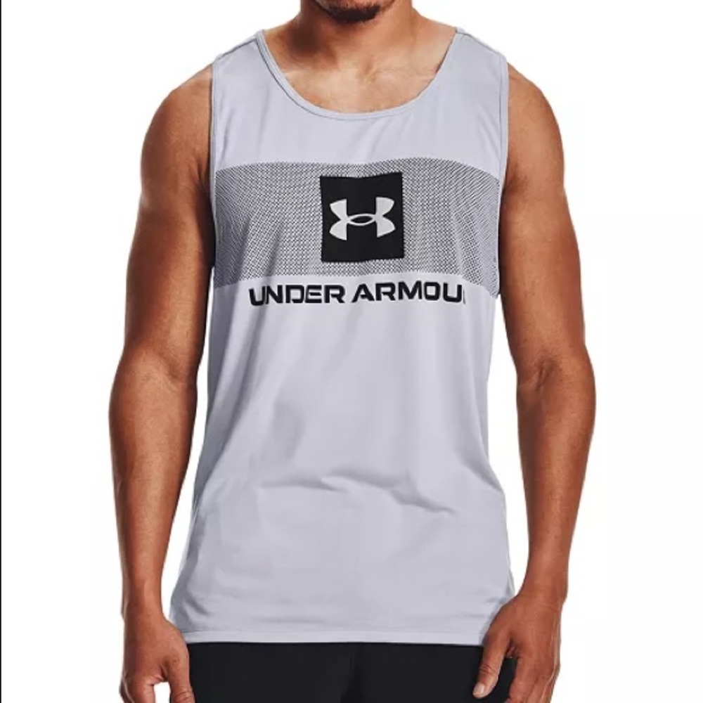 Under Armour Men's Light Gray and Black Performance Tank Top